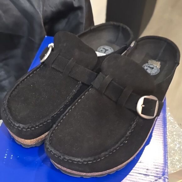 Birkenstock Buckley Suede Leather Clogs- Black - Picture 14 of 16